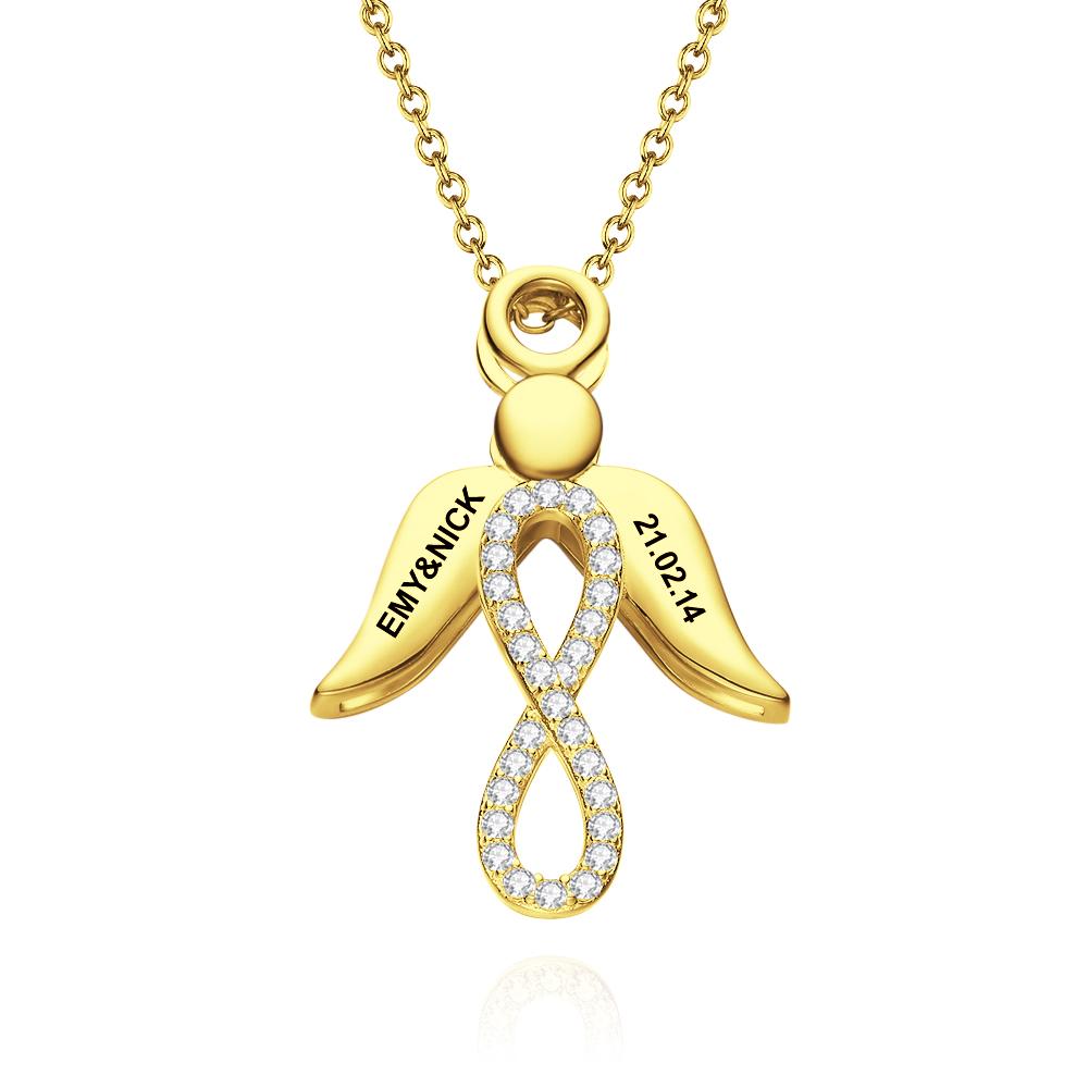 Little Angel - Personalized Name Wings Necklace