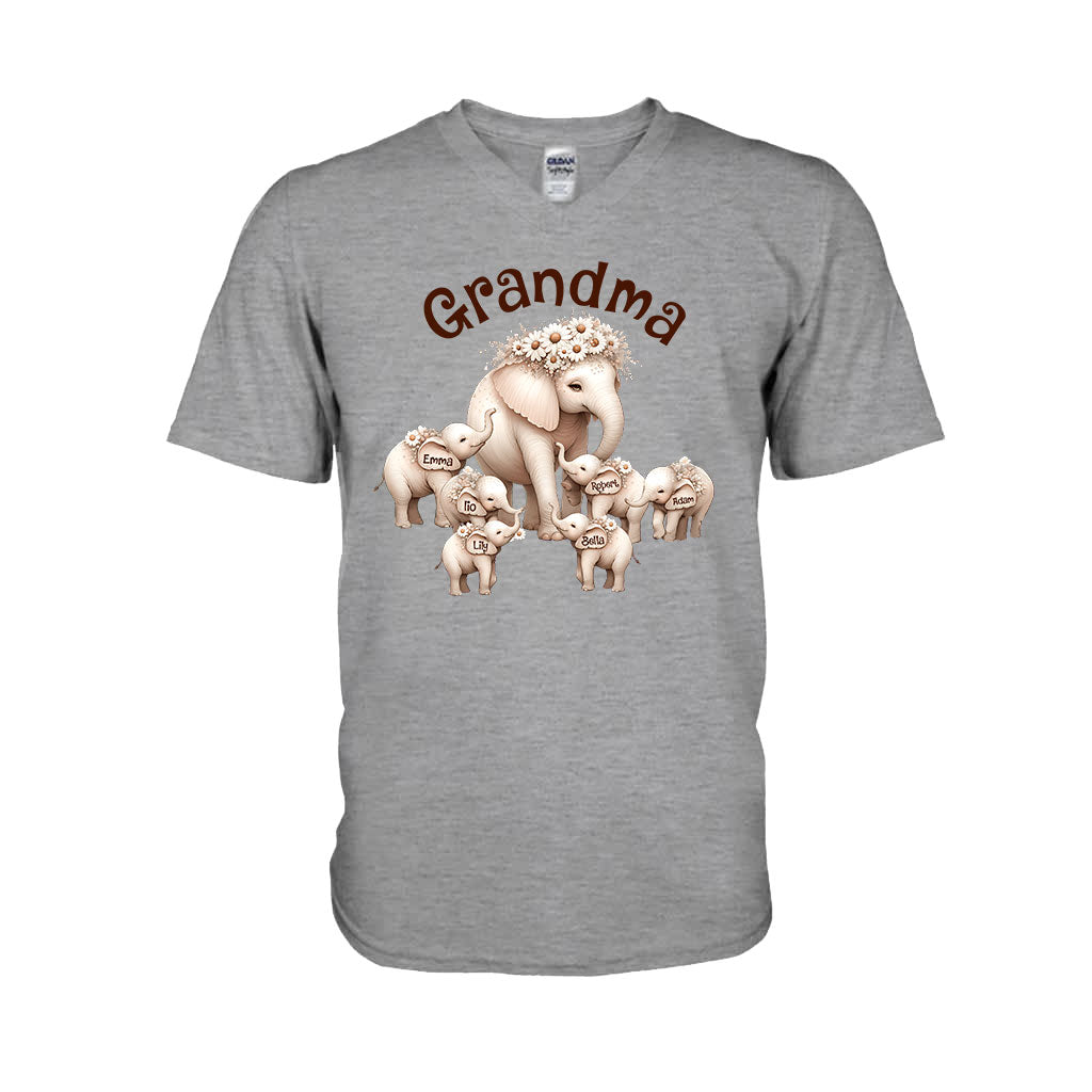 Cute Elephant - Personalized Grandma T-shirt And Hoodie
