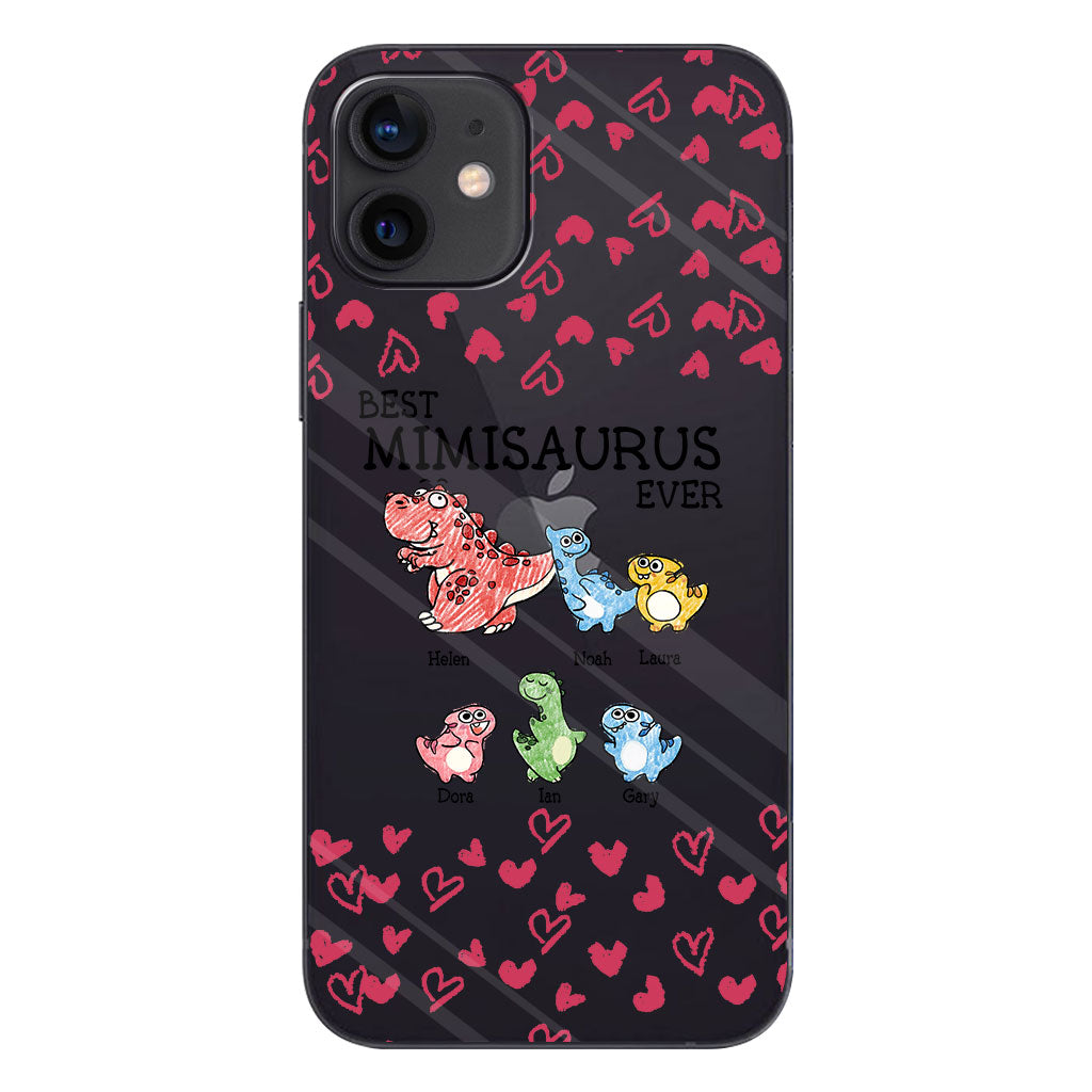 Best Mimisaurus Ever - Gift for grandma, grandpa, dad, mom, aunt, uncle - Personalized Clear Phone Case