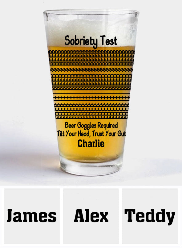Beer Sobriety Test - Personalized Beer Beer Glass
