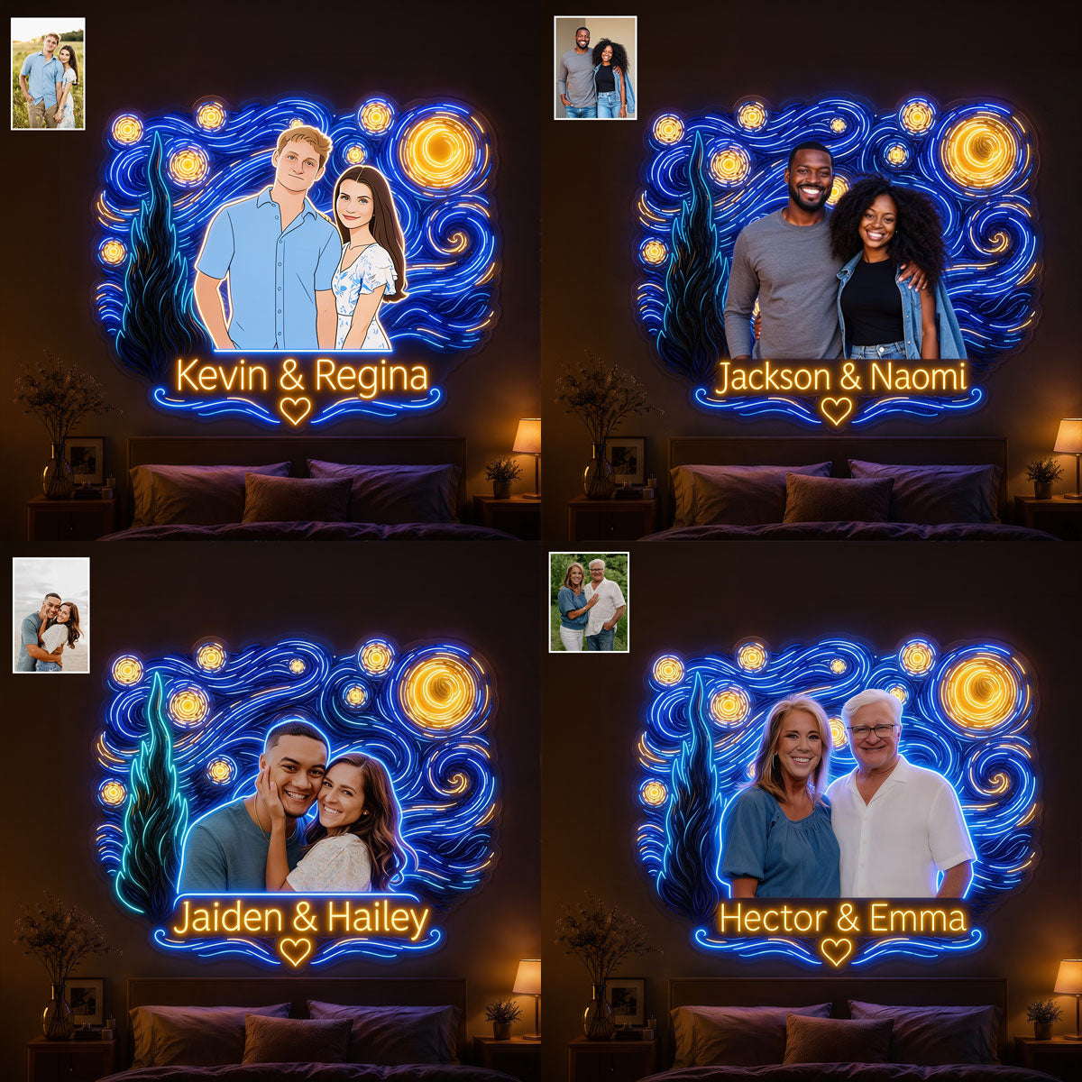 Beautiful Night Couple Gift - Personalized Couple Neon LED Light Sign