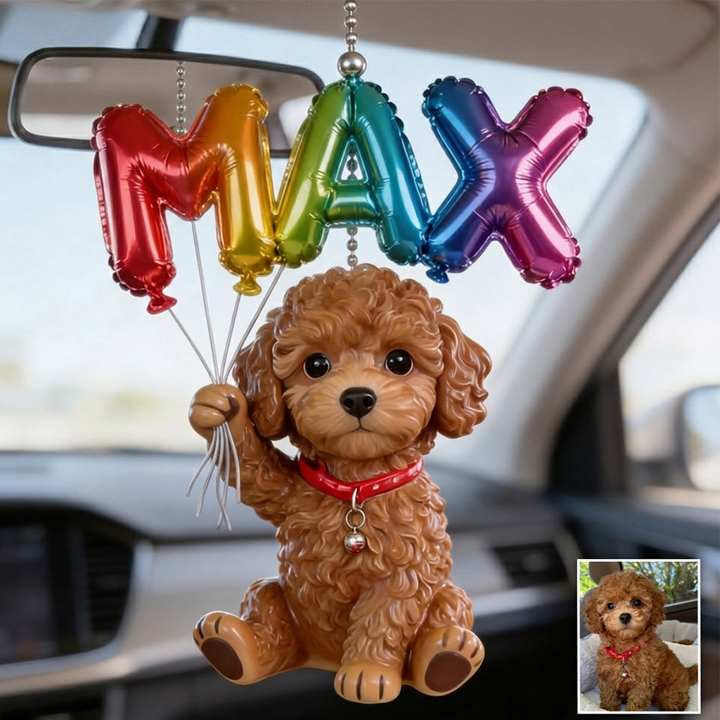 Custom Pet Name Ballon - Personalized Dog Transparent Car Ornament