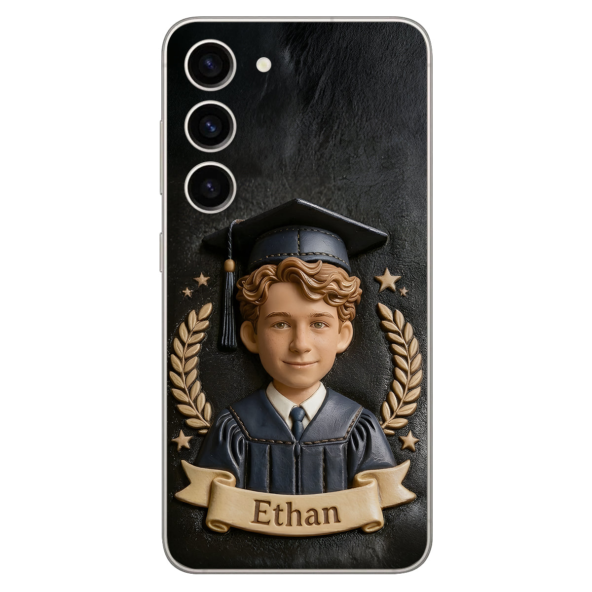 Graduation Gift - Personalized Graduation 3D Embossed Leather Phone Case
