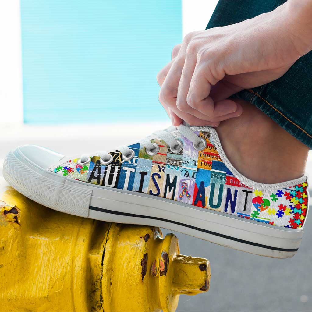 Autism Aunt - Autism Awareness Low Top Shoes 0921