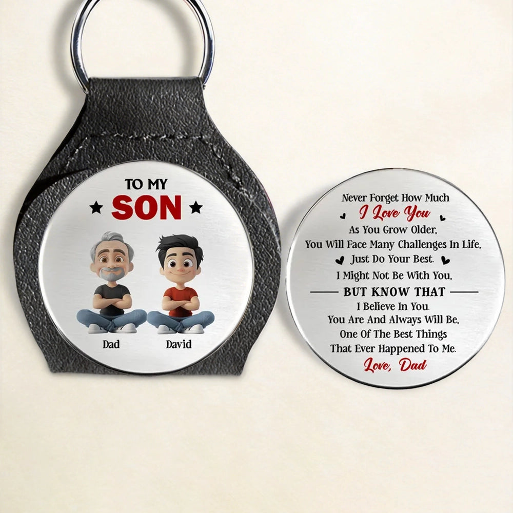 Personalized Pocket Hug Token for Son, Custom Encouragement Keepsake, Unique Gift From Dad to Carry Every Day