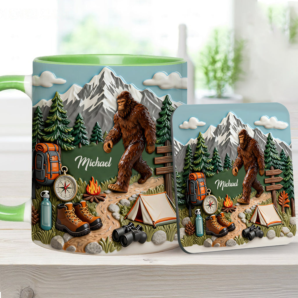 Adventure Awaits - Personalized Hiking Accent Mug & Coaster