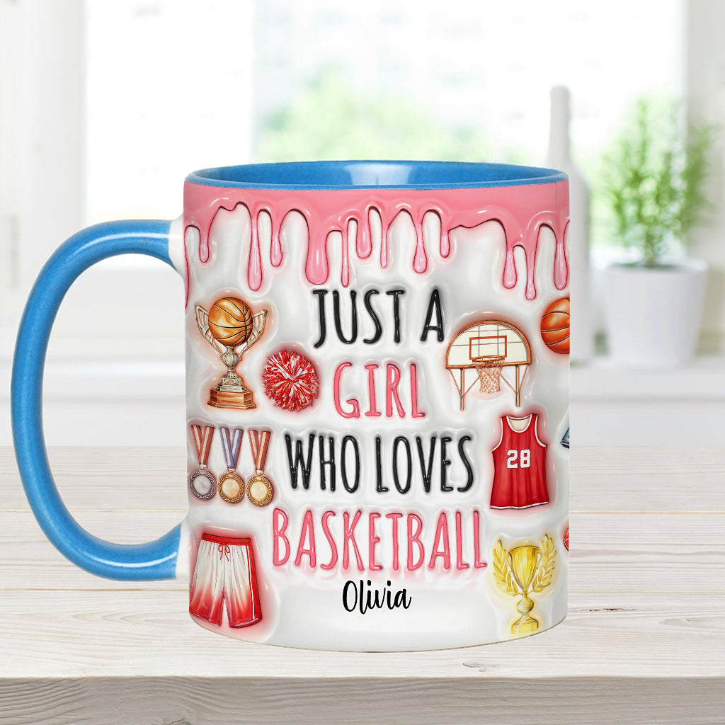 Just A Boy/A Girl Who Loves Basketball - Personalized Basketball Accent Mug