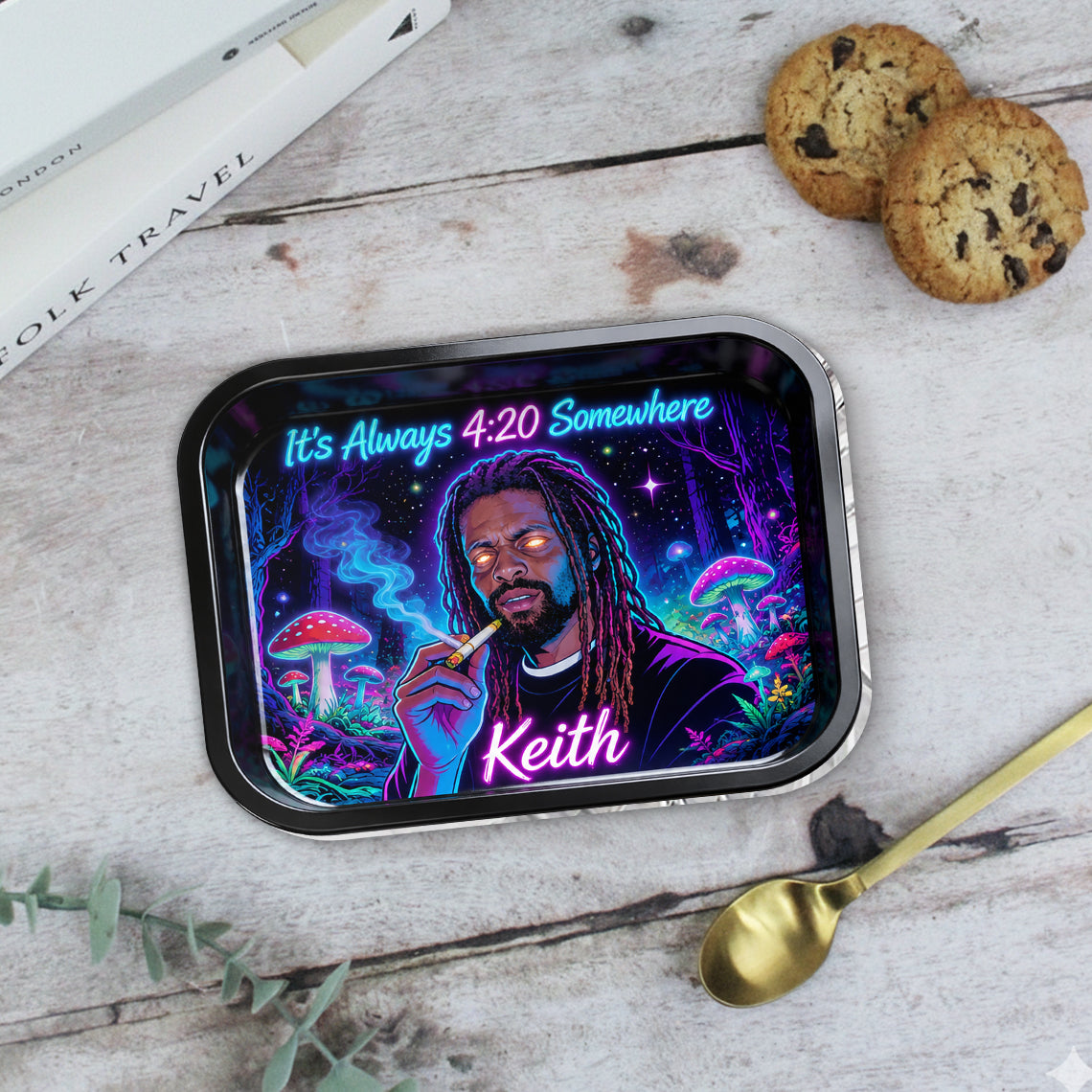 Custom Rolling Tray & Lighter Set From Any Photo - Personalized Weed Catch-All Tray With Lighter