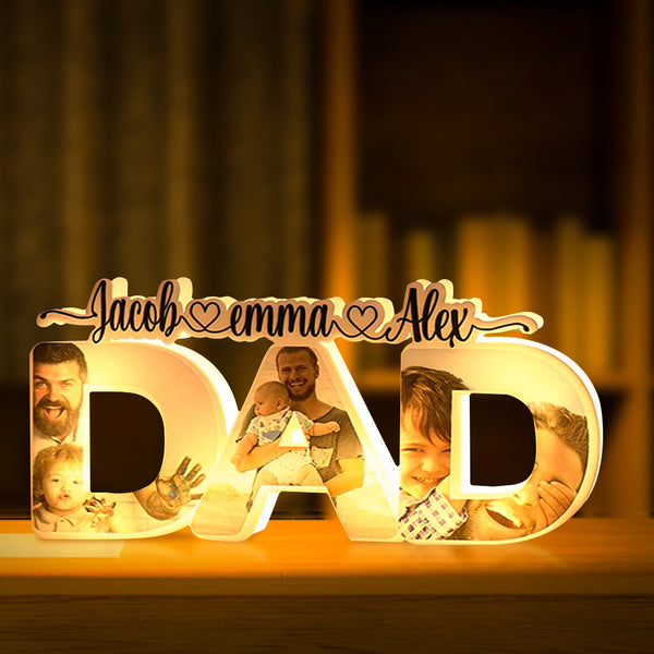 Custom Photo Dad Lights Photo Dad Lights Lamp - Personalized Father Lamp