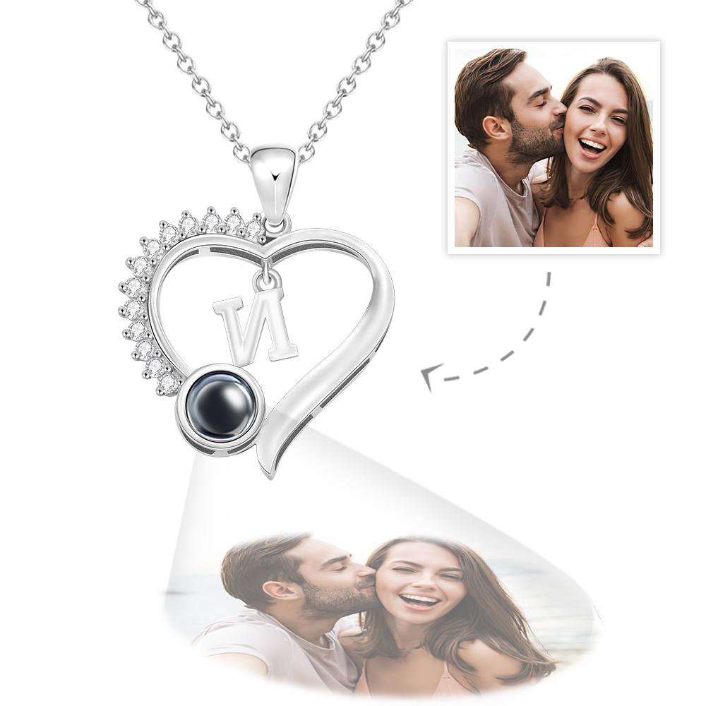 Gift for who lost a loved one - Personalized Letter Heart Projection Charm