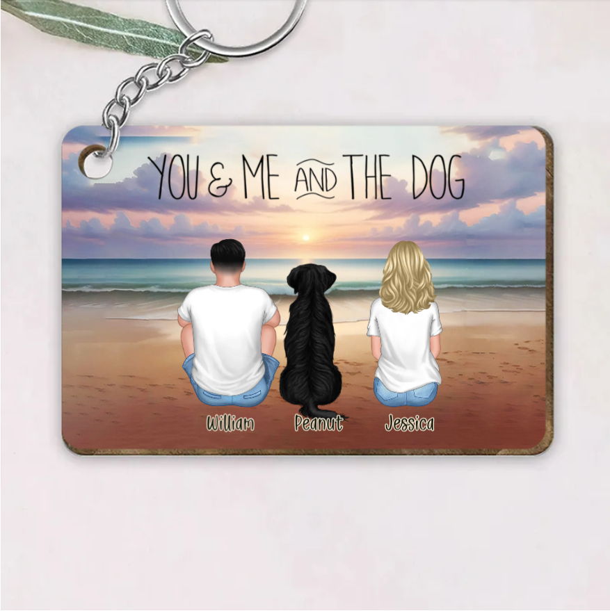 You Me And The Dogs Beach Outline Personalized Wallet Card or Poster or Canvas or Plaque or Pillow or Wallet or Cup