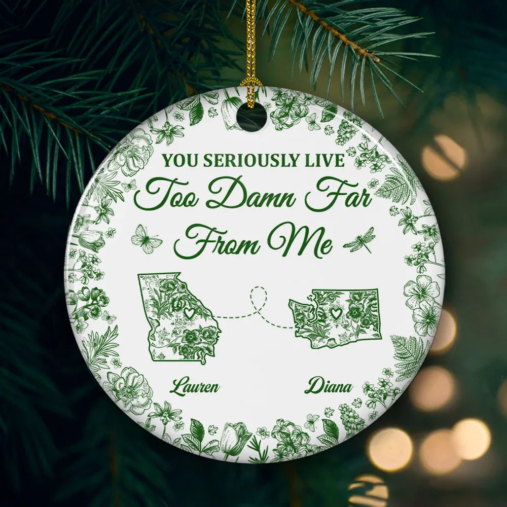 Friendship Across Distance Ceramic Ornament Sisters Meaningful Gift