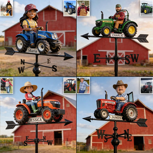 Easily Distracted By Tractors - Personalized Farmer Weather Vane