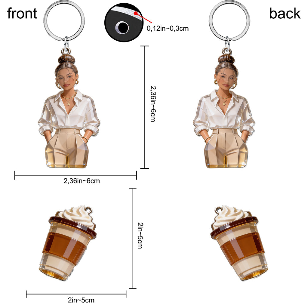 Custom Any Photo - Personalized Coffee Premium Keychain With Charms