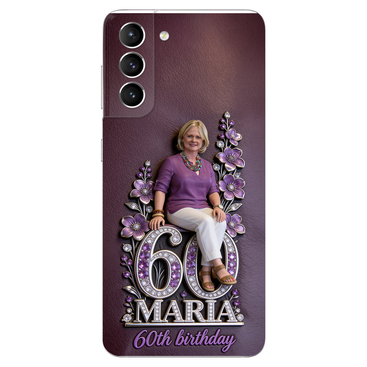 Custom Any Photo Perfect Gift For Mom, Grandma - Personalized Birthday 3D Embossed Leather Phone Case