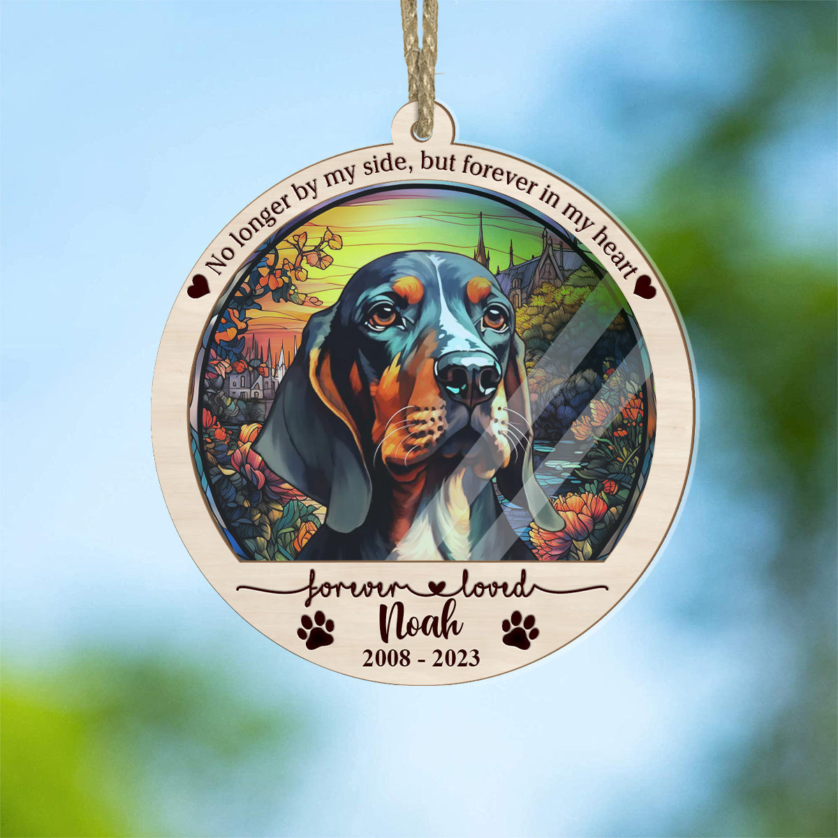 Colorful Dog Cat - Personalized Dog Suncatcher