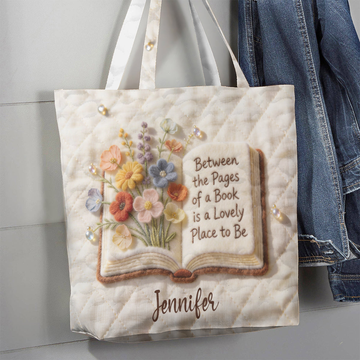 Custom Any Photo - Personalized Book Quilted Tote Bag