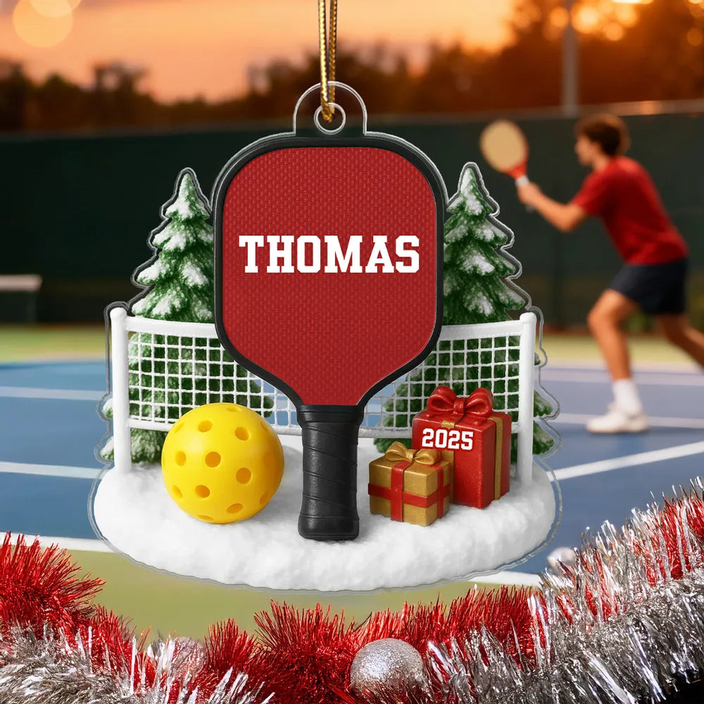 Acrylic Ornament with Pickleball Paddle Design | Clear Printing & Premium Texture, Perfect Gift for Sports Lovers