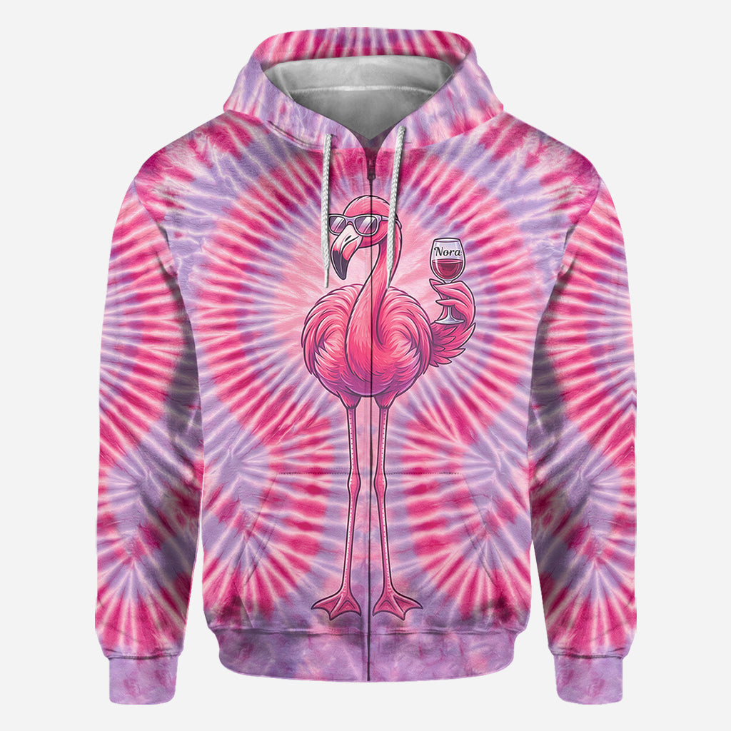 Chill Flamingo Tie Dye Shirt - Personalized Flamingo All Over Shirt
