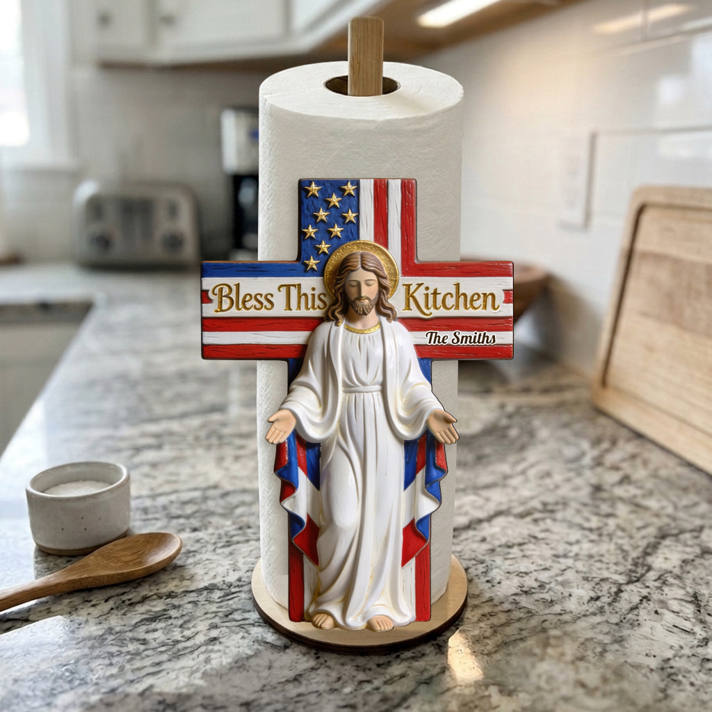 Bless This Kitchen - Personalized Christian Paper Towel Stand
