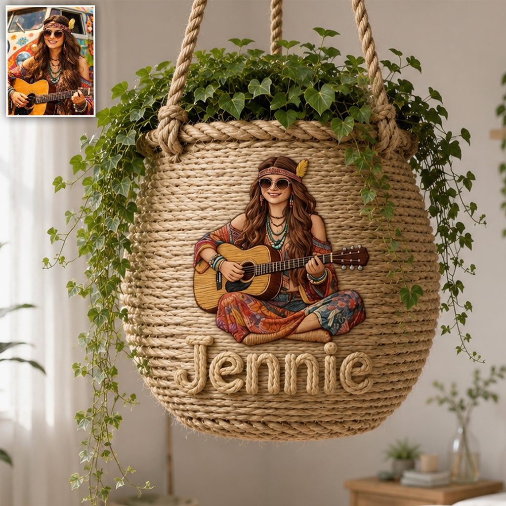 Flower Child - Personalized Hippie Hanging Pot
