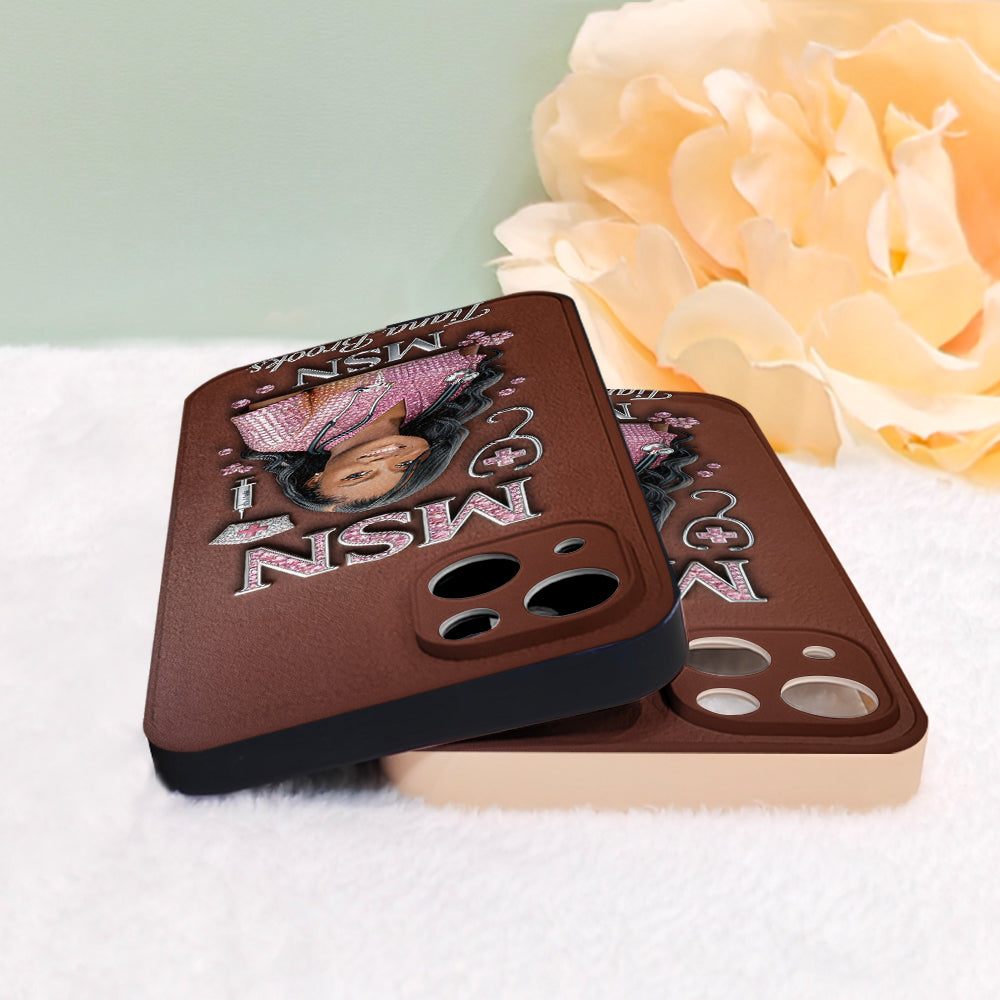 Any Title - Gifts For Nurse, Doctor - Personalized Nurse 3D Embossed Leather Phone Case