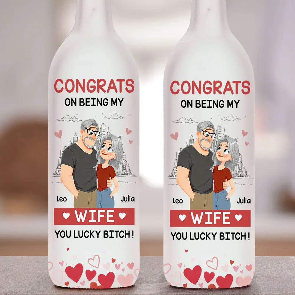 Personalized Bottle Lamp with Funny Girlfriend Cartoon, Warm Glow Bedroom Accent, Unique Gift for Girlfriend
