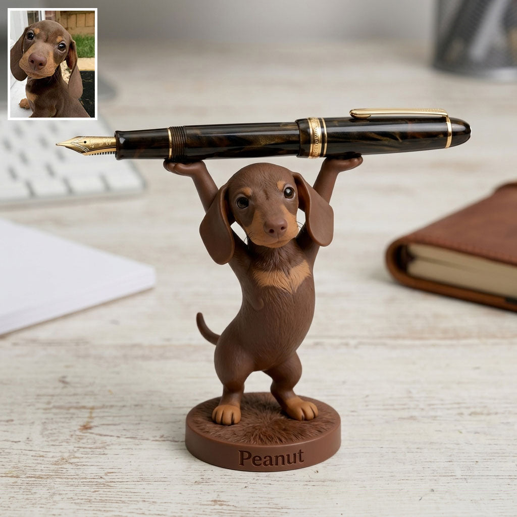 Cute Pen/ Bluetooth Earphone Holder Desk Accessories for Pet Owner - Personalized Dog Premium 3D Figurine