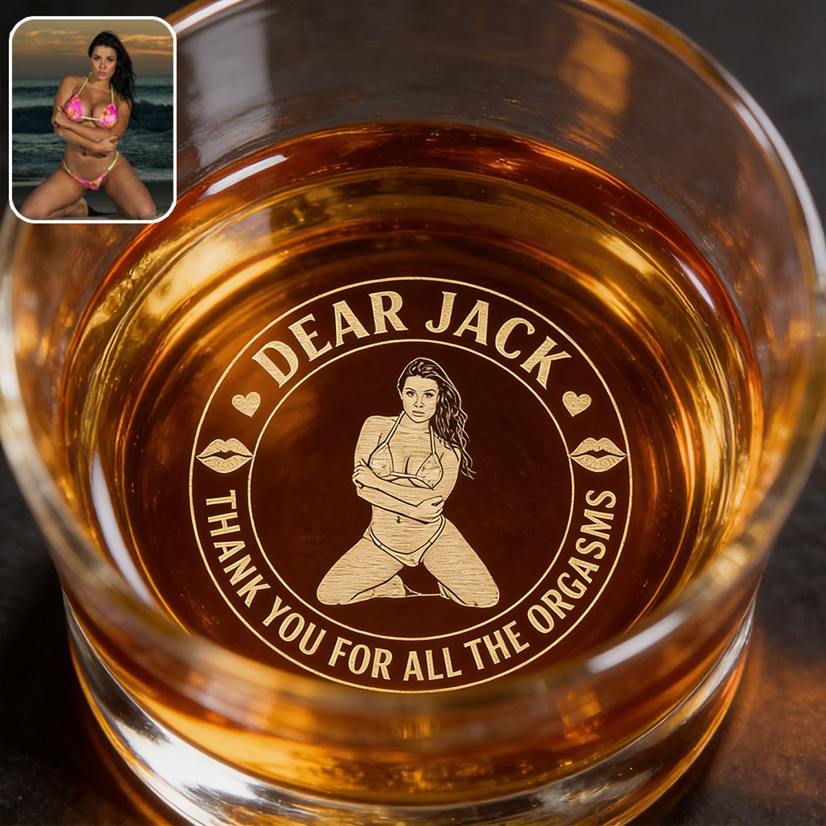 Funny Gift For Him/ Boyfriend/ Husband... - Personalized Spicy Couple Engraved Whiskey Glass