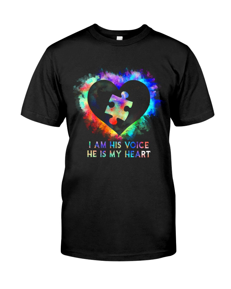 I Am His Voice He Is My Heart - Autism Awareness T-shirt and Hoodie 0520