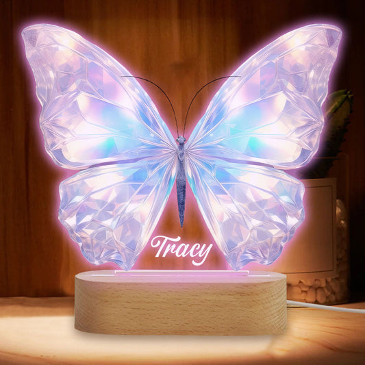 Beautiful Butterfly - Personalized Butterfly Shaped Plaque Light Base
