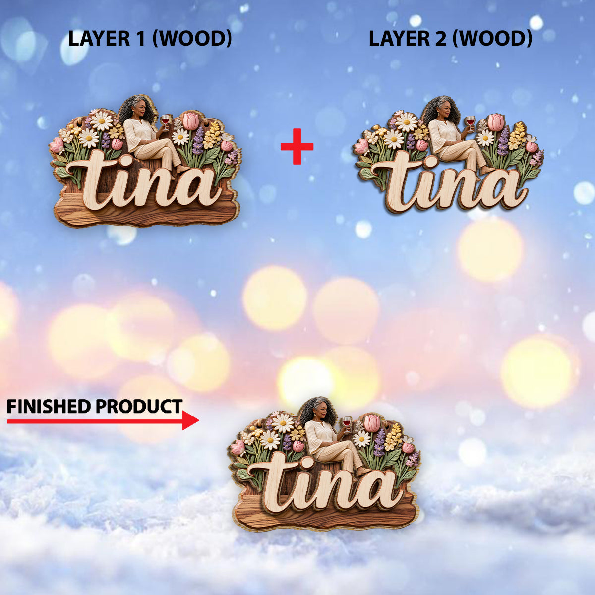 Custom Any Name My Beautiful Garden - Personalized Gardening 2 Layered Wood Sign / Wood Plaque