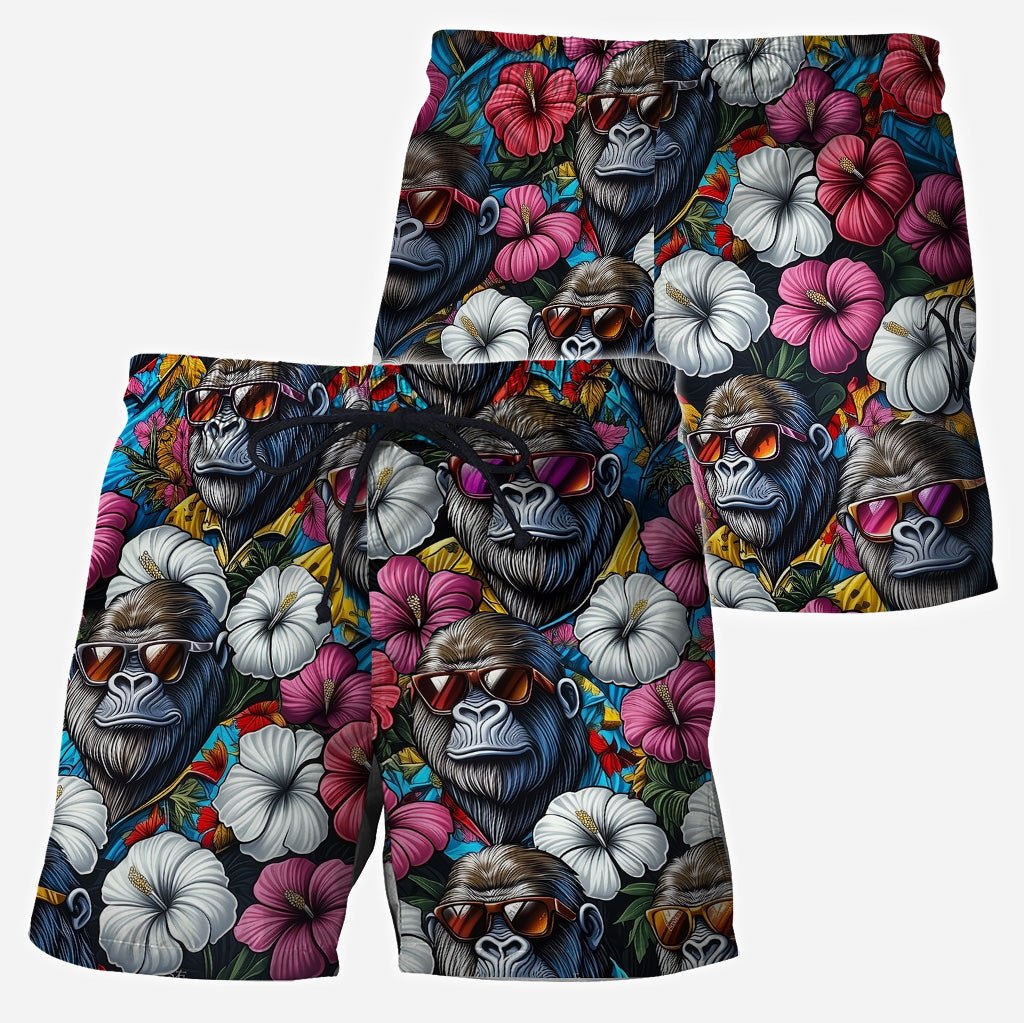 Bigfoot Summer Vibes - Personalized Hiking Hawaiian Shirt & Men Shorts