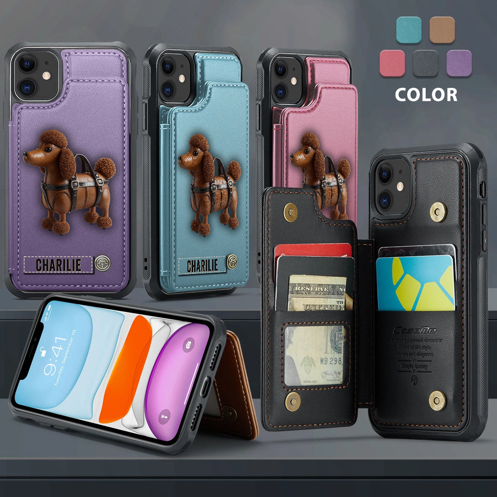 Cute Poodle - Personalized Dog Wallet Phone Case
