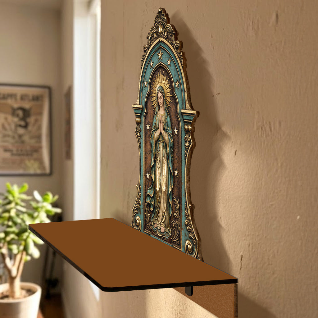 God Blessed This Family - Personalized Christian Wooden Floating Shelf