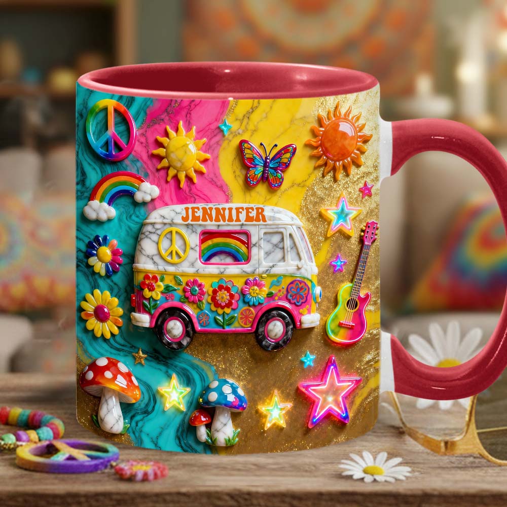 Hippie Souls - Personalized Hippie Accent Mug & Coaster