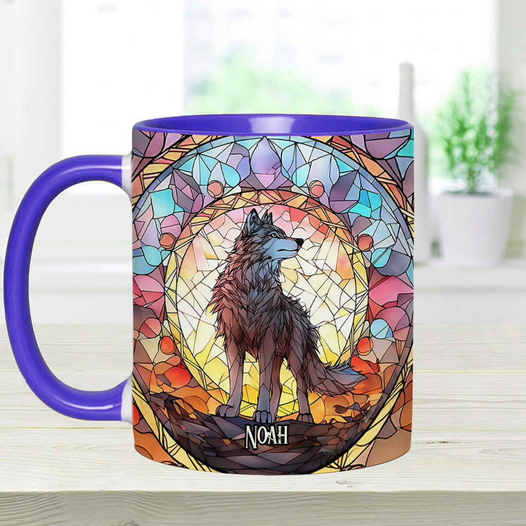 Fierce Spirit - Personalized Wolf Accent Mug