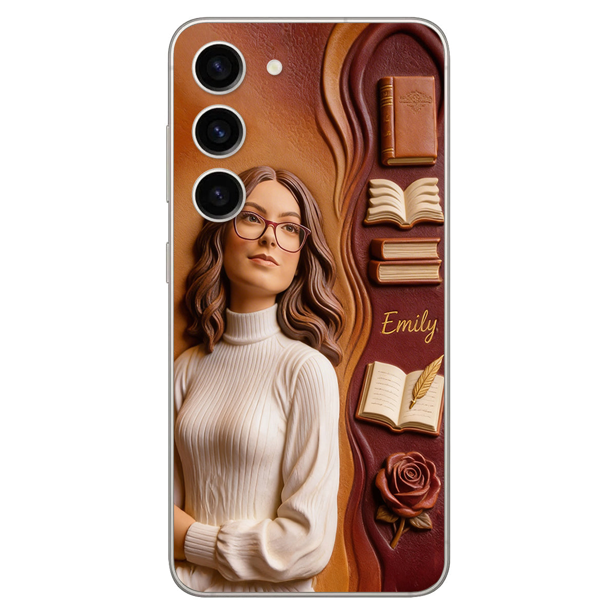 Custom Any Photo Love Books - Personalized Book 3D Embossed Leather Phone Case