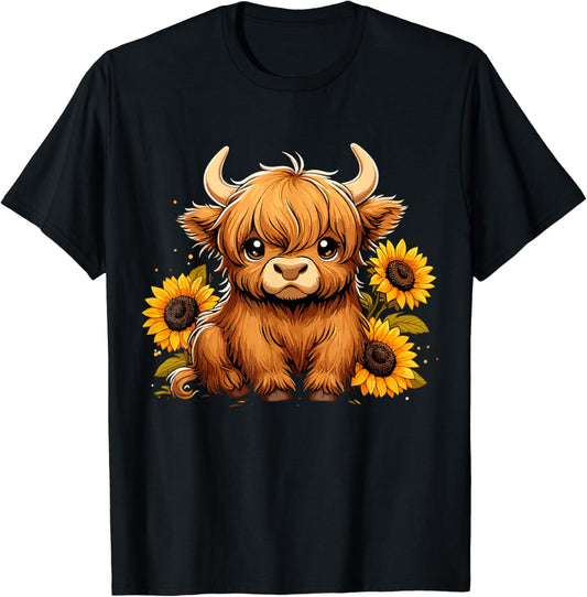 Sunflower Highland Cow Highland Cow T-shirt & Hoodie 0624