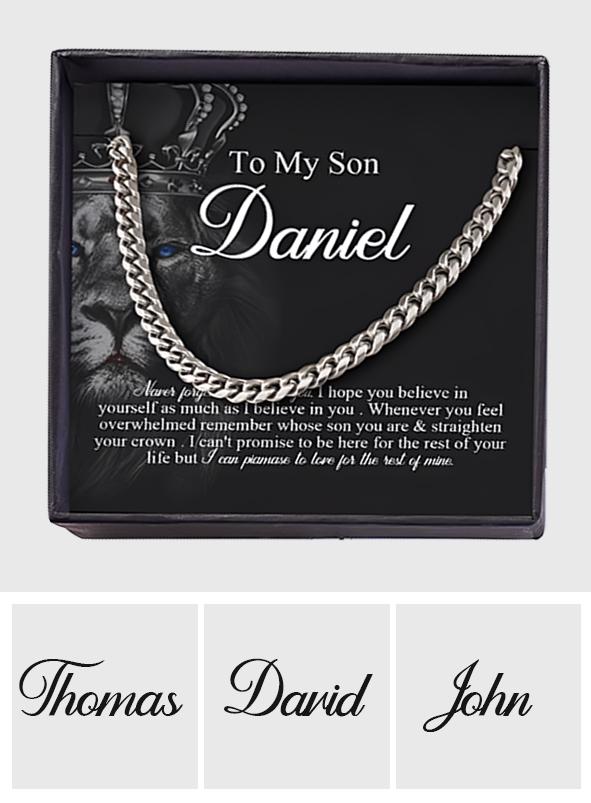 To My Boy - Personalized Son Cuban Chain Necklace