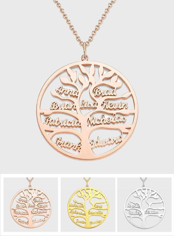 Tree of Life Name - Personalized Family Tree of Life Necklace