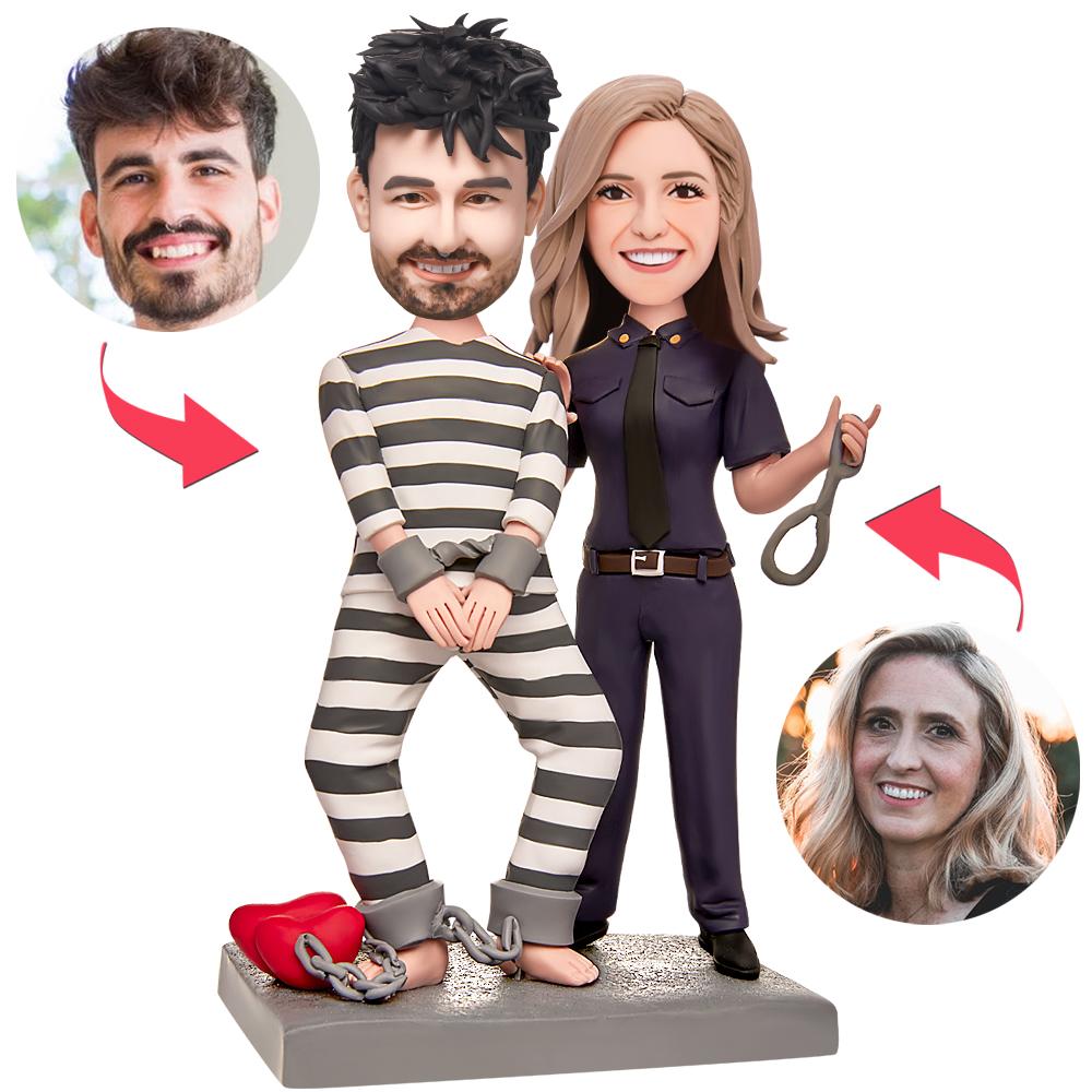 Personalized Couple The Police And The Prisoner Bobblehead
