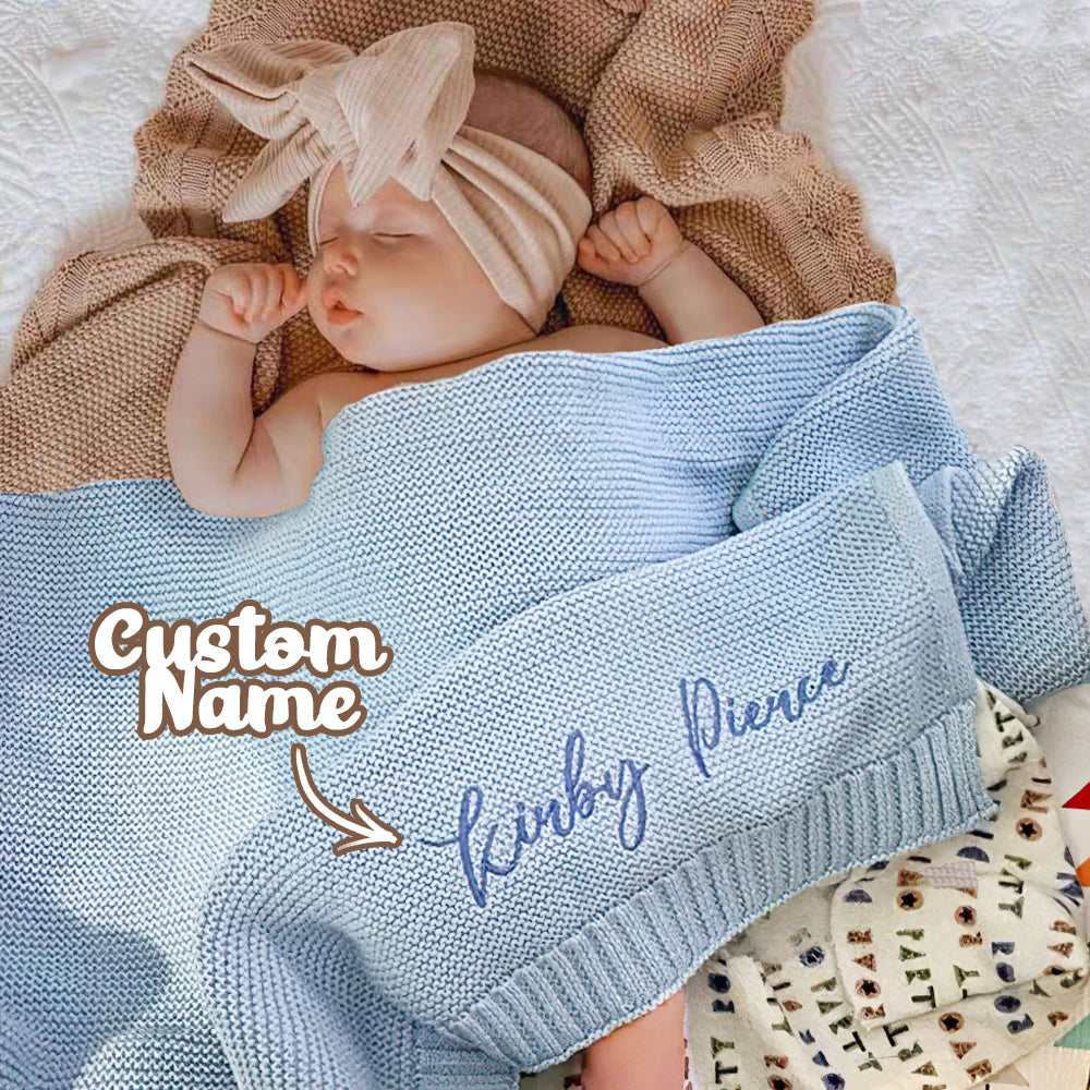 Name Embroidered - Personalized Newborn Embroidered Baby Blanket