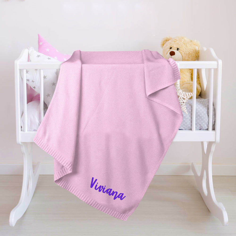 Name Embroidered - Personalized Newborn Embroidered Baby Blanket