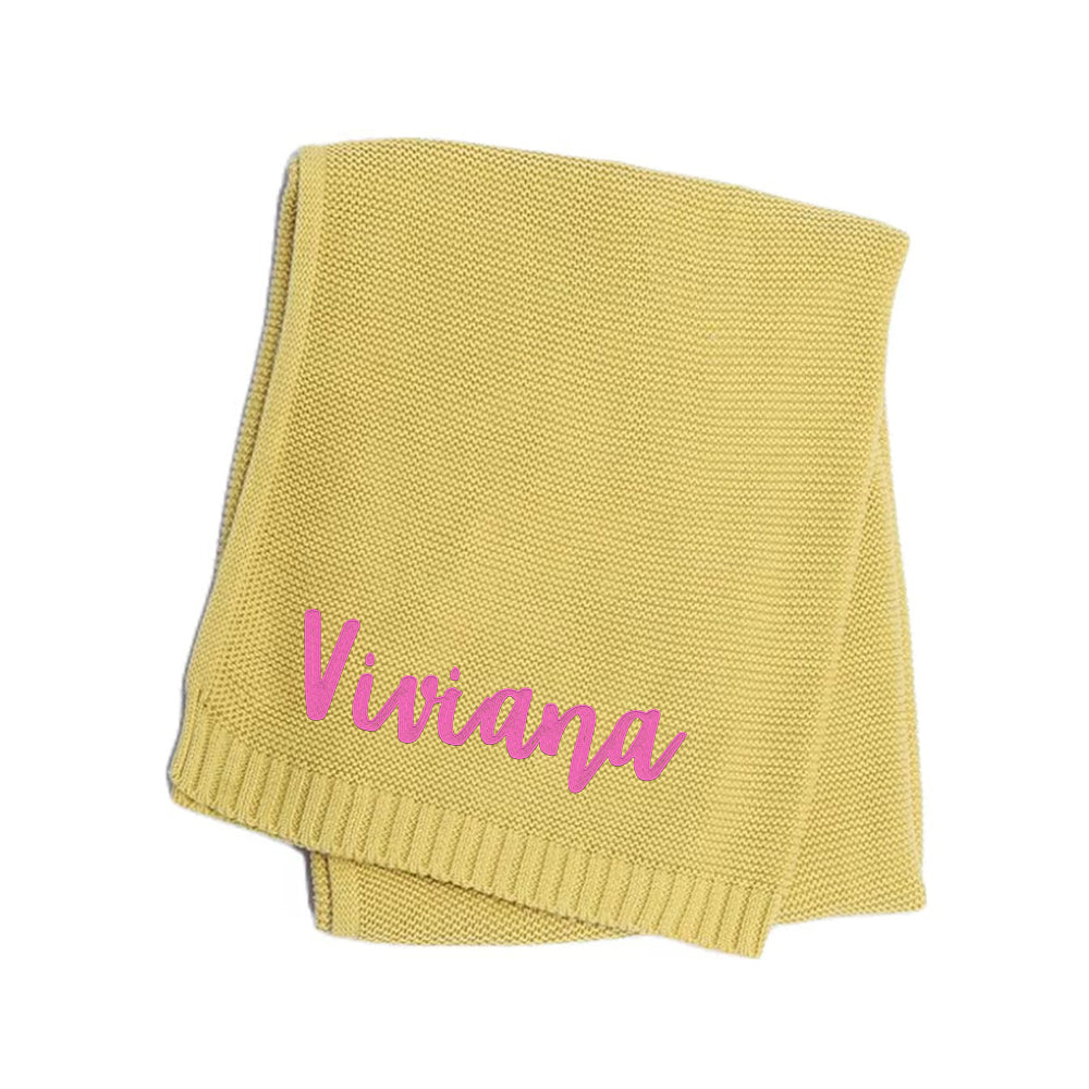 Name Embroidered - Personalized Newborn Embroidered Baby Blanket