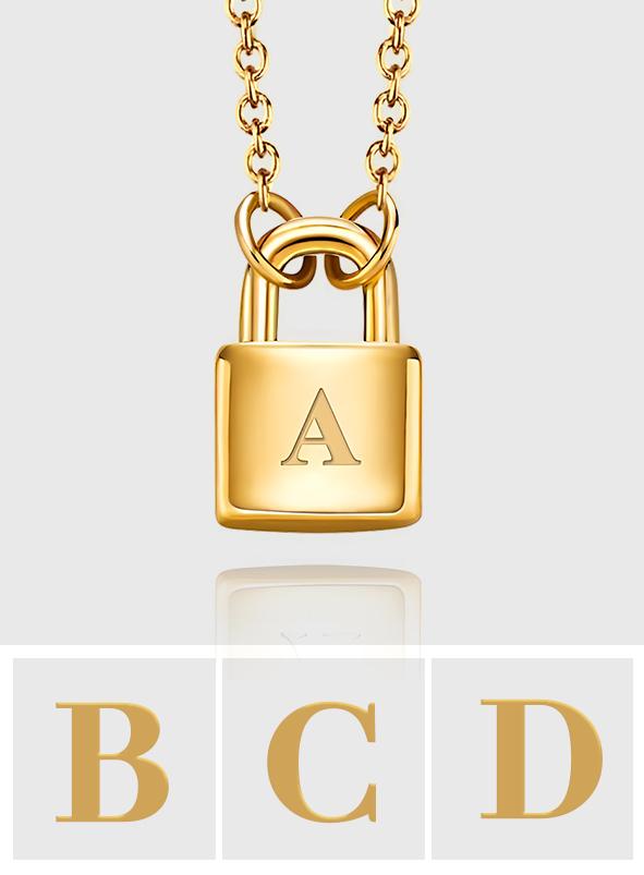 Name's First Letter - Personalized Lock Necklace