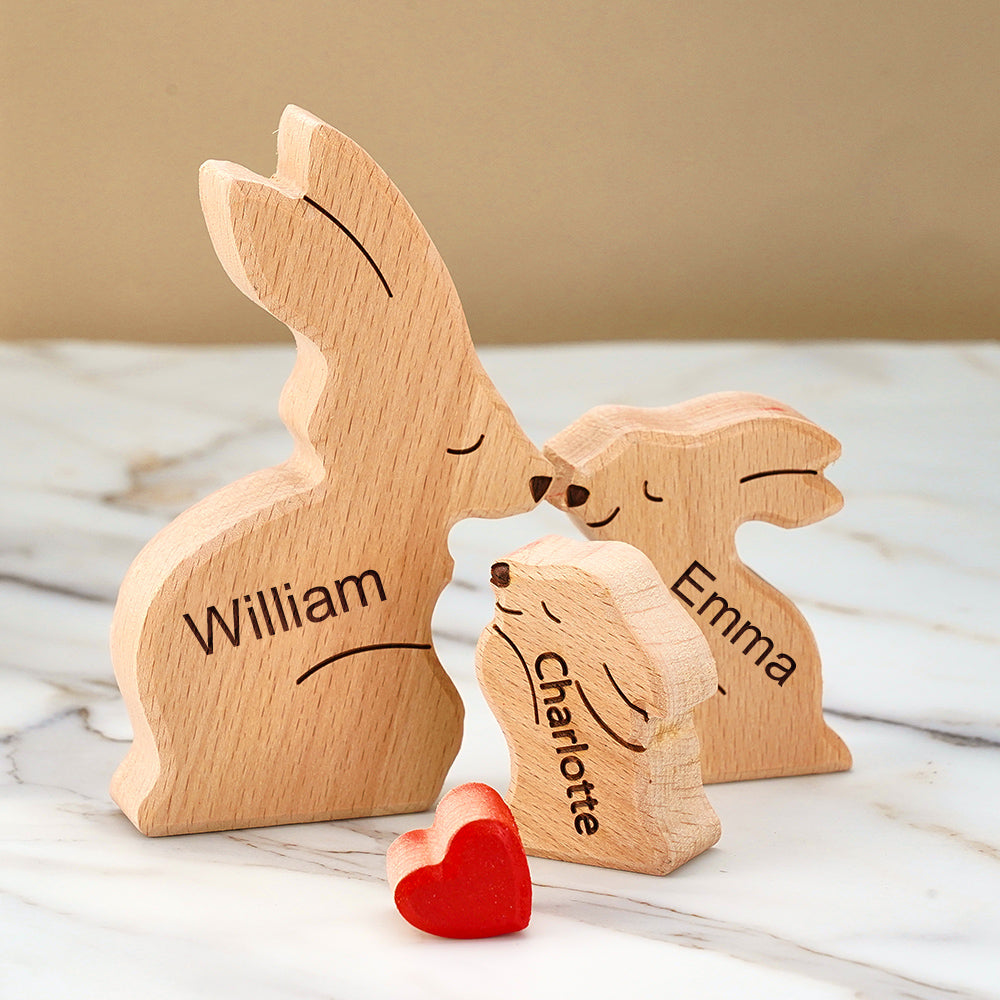 Rabbit Family - Personalized Family Wooden Puzzle