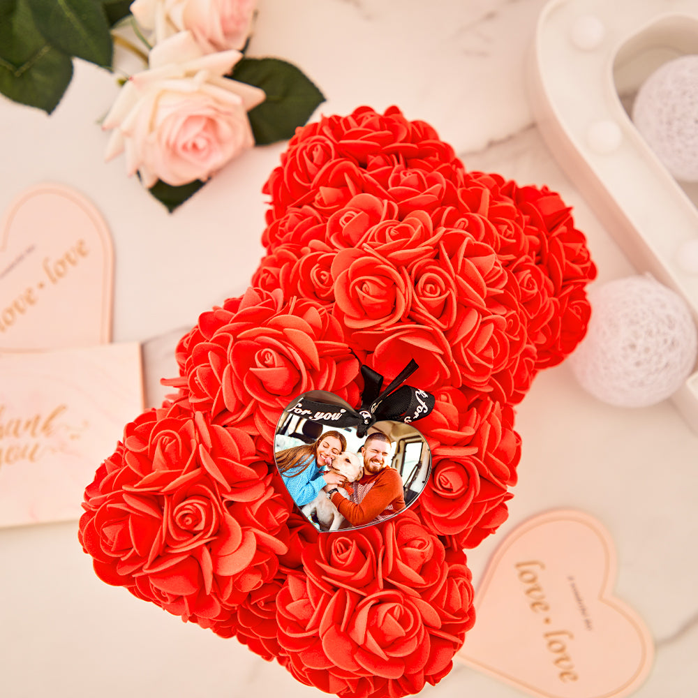 Love You Forever - Personalized Couple Rose Teddy Bear