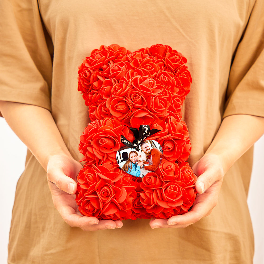 Love You Forever - Personalized Couple Rose Teddy Bear