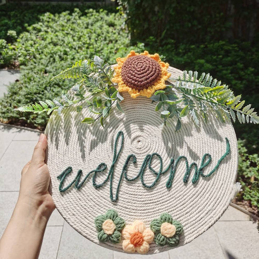 Welcome Sign - Crocheted Door Sign